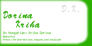 dorina kriha business card